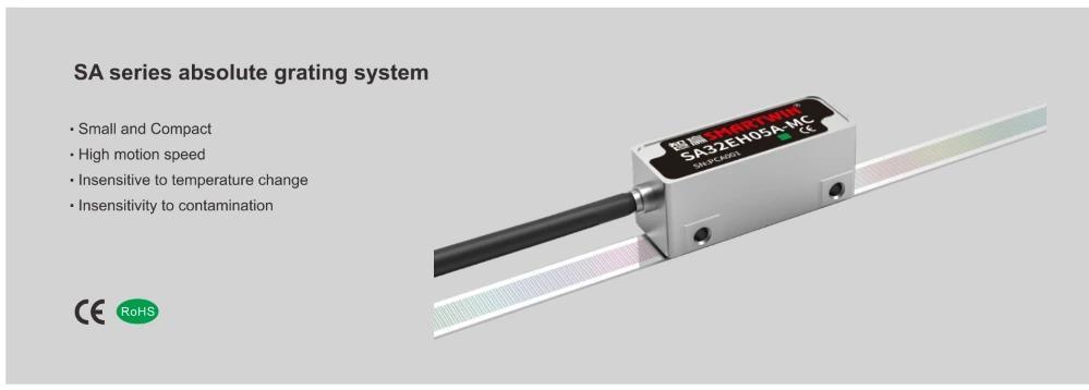SA series absolute grating system features compact and insensitive to contamination